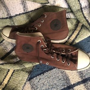 Converse all star high tops brown canvas